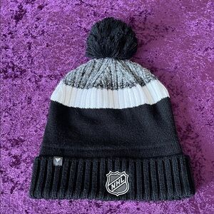 NHL Black and White Pom-Pom Beanie